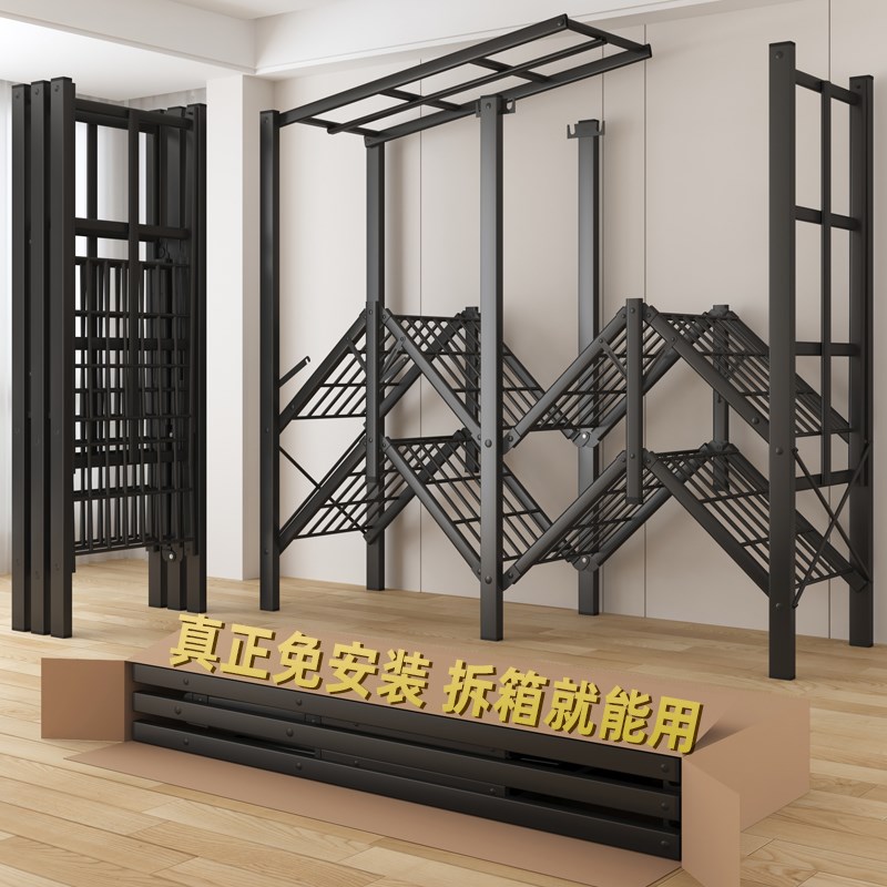 简易免安装折叠h衣柜加厚全钢架家用卧室布衣柜出租房用防尘收纳