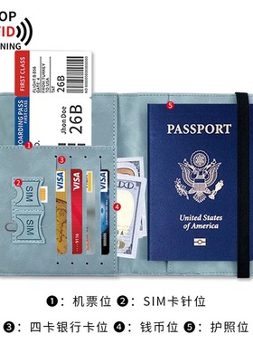 RFID出国旅行证件卡包套护照包保护套防盗刷证件收纳包护照夹护照