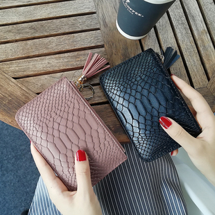 2025新款 小钱包女超薄简约拉链零钱包小清新硬币包 真皮质感短款