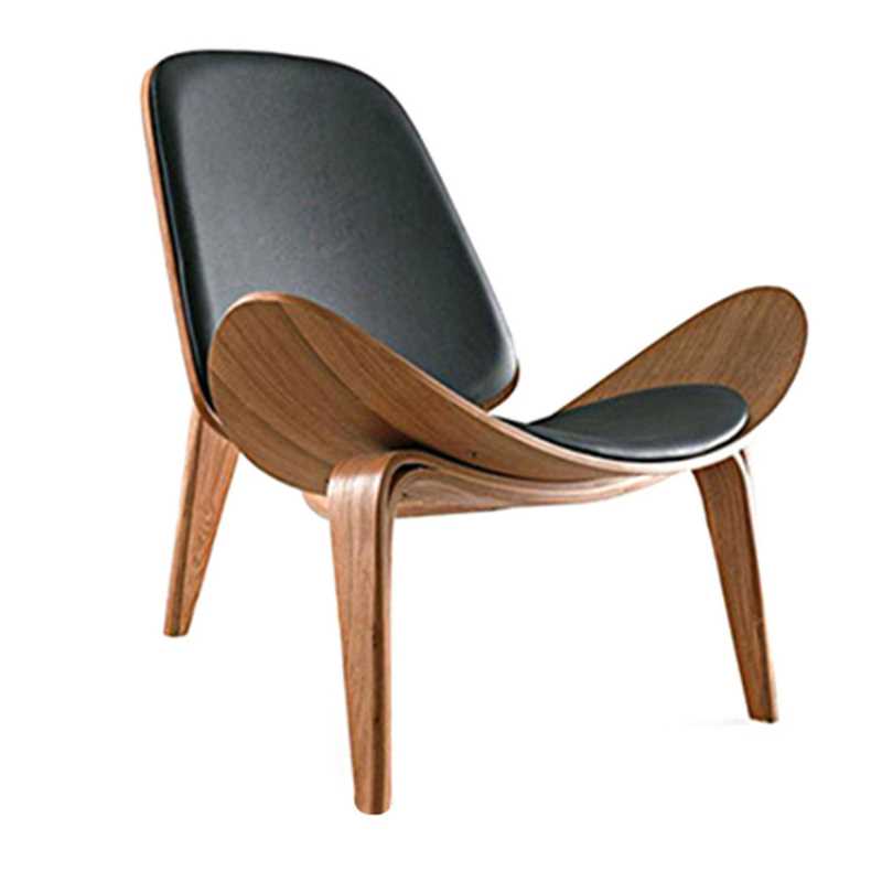 wegner Shell Chair设计师微笑三角贝壳飞机休闲沙发弯板椅