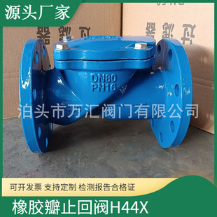 橡胶瓣止回阀H44X球墨铸铁法兰单向阀逆止阀橡胶板止回阀DN500 DN