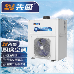 管道式新风厨房空调机组酒店饭店后厨厨师岗位送风直吹新风空调机