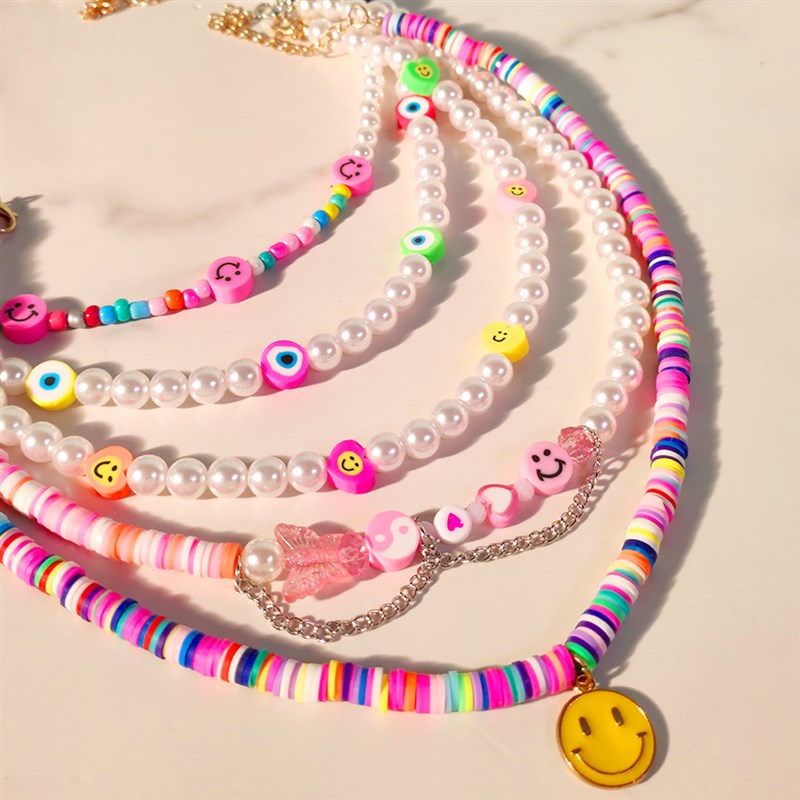 极速at Pearl Choker Yellow Happy Face Beach Religious YK Jew
