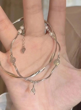 人鱼与海手链ins小众设计感冷淡风生日礼物森系女生鱼尾手饰