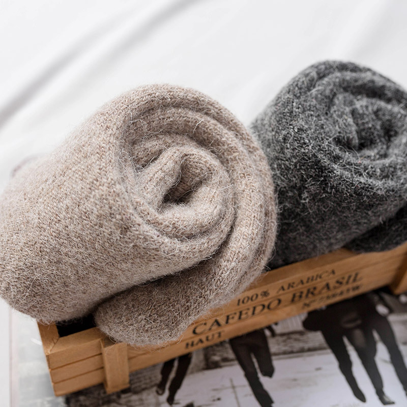 Super Thicker Solid Socks Merino Wool Rabbit Socks Snow Wint