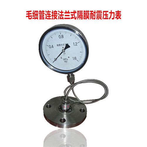 好货毛细管隔膜压力表法兰连接耐震压力表软连接隔膜表YBN150 1.6
