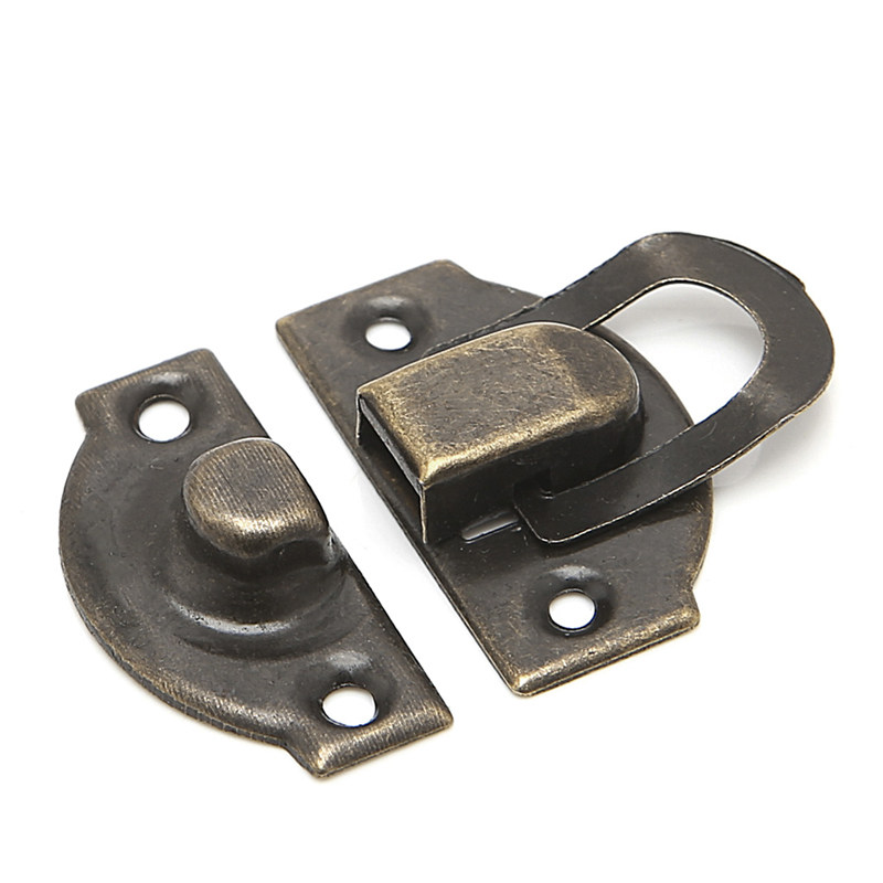 10Pcs Box Latch Clasps Antique Iron Jewelry Box Padlock Hasp