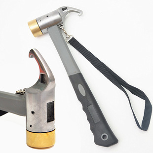 户外多功能地钉锤子 露营登山天幕营钉拔钉器铜锤榔头包塑软手柄