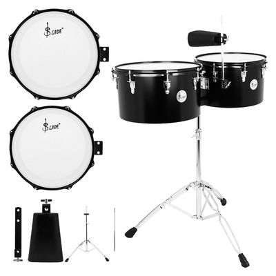 厂家直销13寸14寸天巴鼓带牛铃打击乐器黑色天巴鼓天巴雷鼓拉丁鼓