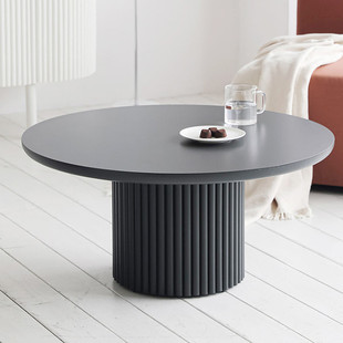 茶几桌客厅家用大理石台面实木简约现代高50cm组合圆形小户型80cm
