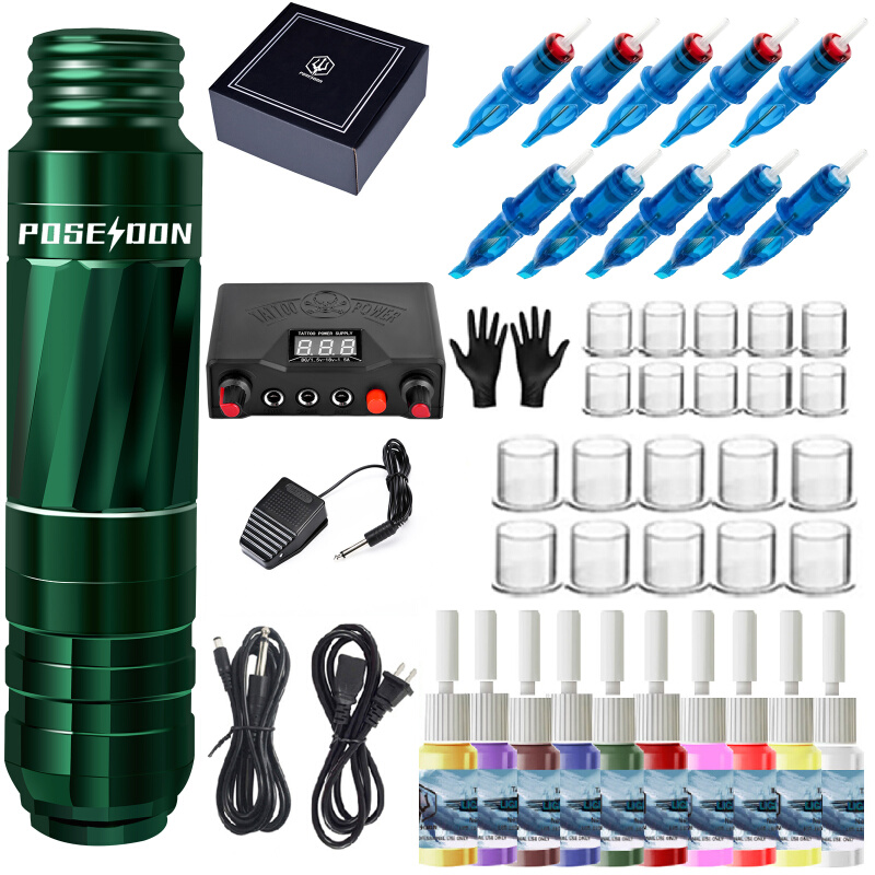 波塞冬纹身笔套装 马达纹身机专用套餐 纹身师专用纹身器材现货