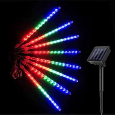 led太阳能流星雨灯七彩满天星户外防雨灯串亮化挂树上装饰树串灯