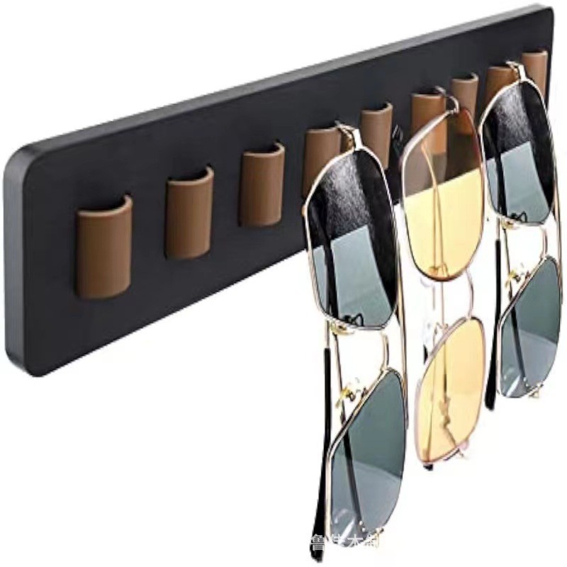 木质太阳镜收纳架壁挂木质眼镜陈列架墙上墨镜展示架太阳镜悬挂架