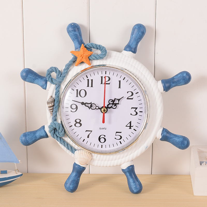 地中海风钟表挂钟客厅家用挂墙时尚创意大气挂表现代装饰静音时钟