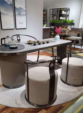 办公室茶几简约现代实木茶几泡茶茶几深圳不锈钢黑色茶几