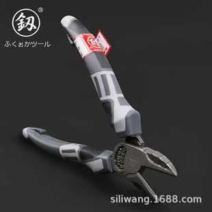 供应福冈工具工业级斜嘴钳偏口钳子偏嘴斜口钳斜咀钳6寸