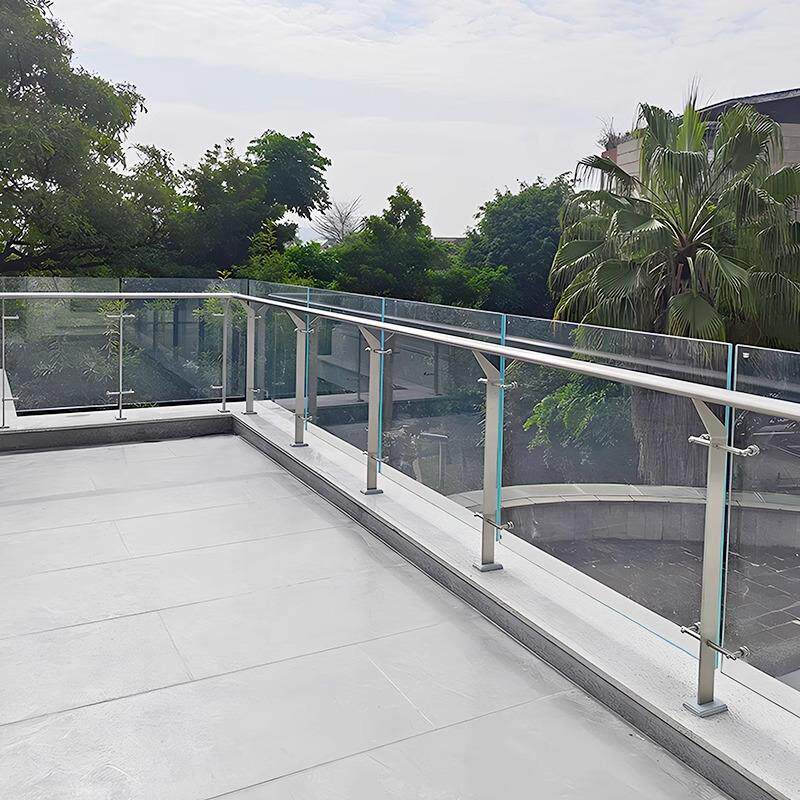 室外阳台玻璃护栏商场工程立柱304不锈钢栏杆自建房楼梯扶手自装