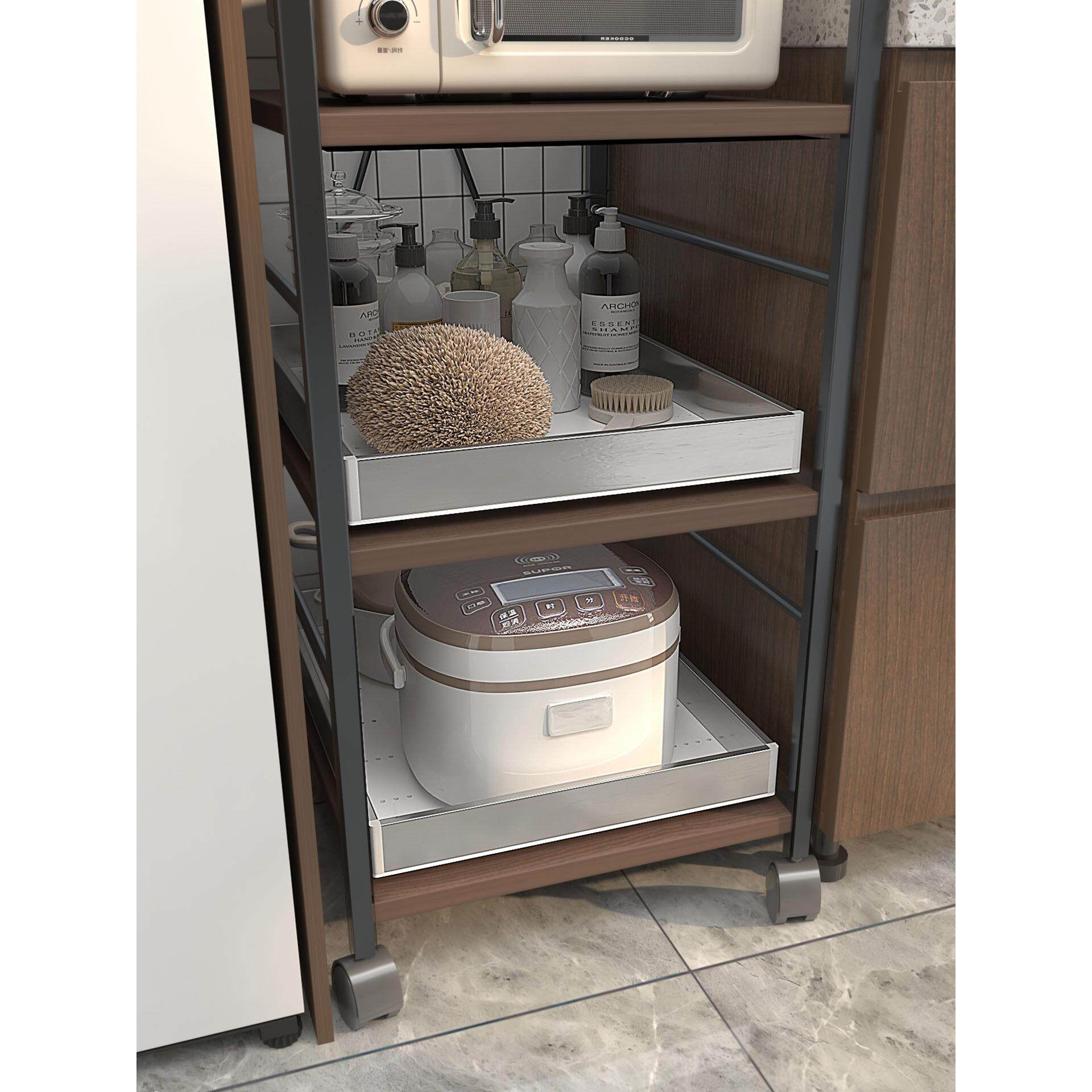 橱柜架子改造带轨道抽屉收纳托盘厨房储物拉篮送滑轨环保半不锈钢