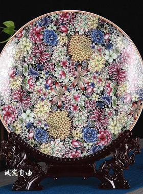 景德镇陶瓷万花彩看盘古典彷古家居博古架展示柜装饰摆饰礼品收藏