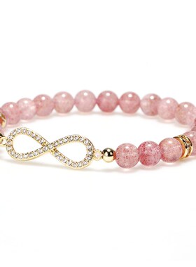 极速亚马逊草莓晶锆石手錬女士时尚镀金镶钻情侣礼物手串清新配饰