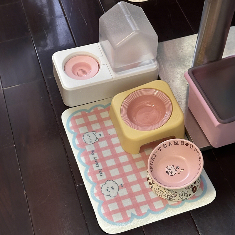 猫碗陶瓷碗创意卡通飞碟碗带碗架宠物饮水器碗猫狗碗高颜值防侧翻