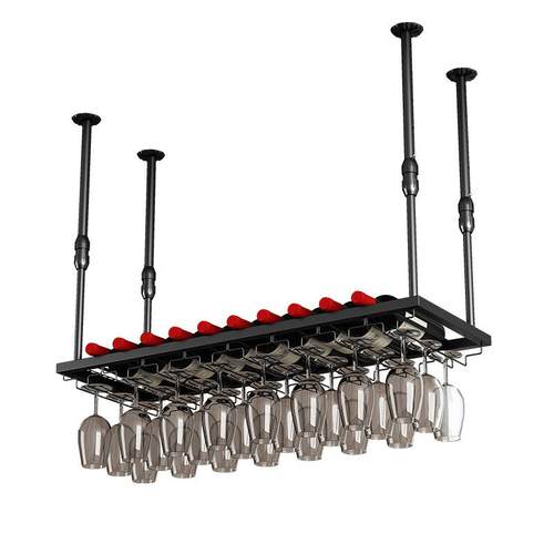 酒吧台红酒架摆件悬挂展示架吊杯架高脚杯架酒杯架倒挂置物架轻奢