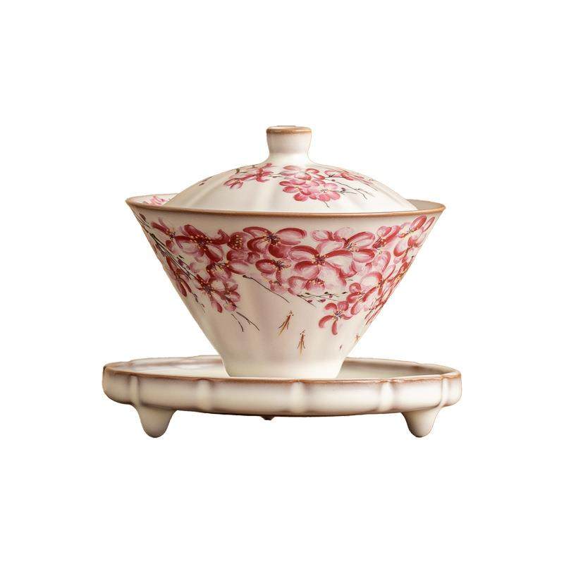 厂家猪油冻斗笠盖碗茶杯大号单个三才茶碗带盖中式功夫茶具泡茶碗,餐饮具,盖碗,淘宝优惠券,粉丝福利购,淘宝优惠卷