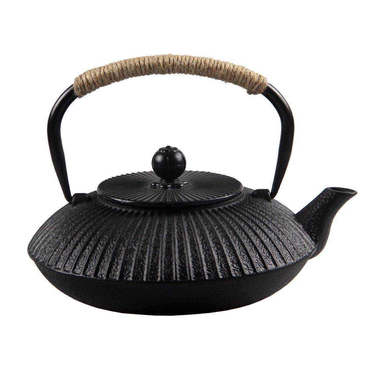 竖条纹简约复古烧水泡茶家用铸铁壶电陶炉煮茶器酒店摆件装饰品