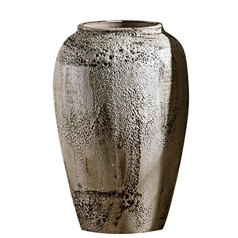 现代简约白色陶瓷小花瓶干插花客厅电视柜家居摆件多肉陶罐粗陶