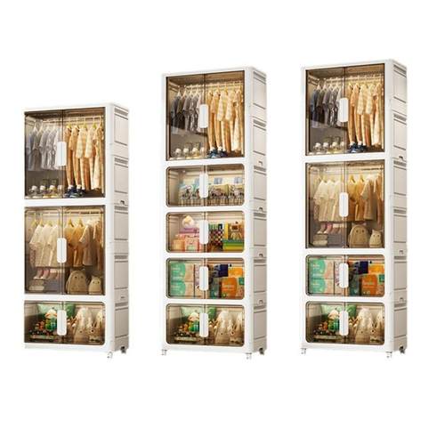 60-80cm宽免安装折叠双开门儿童衣柜宝宝简易衣橱家用收纳储物柜