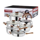 18PCS炊具套装 套锅不锈钢汤锅煎盘套装 锅12 锅MetalPotSet