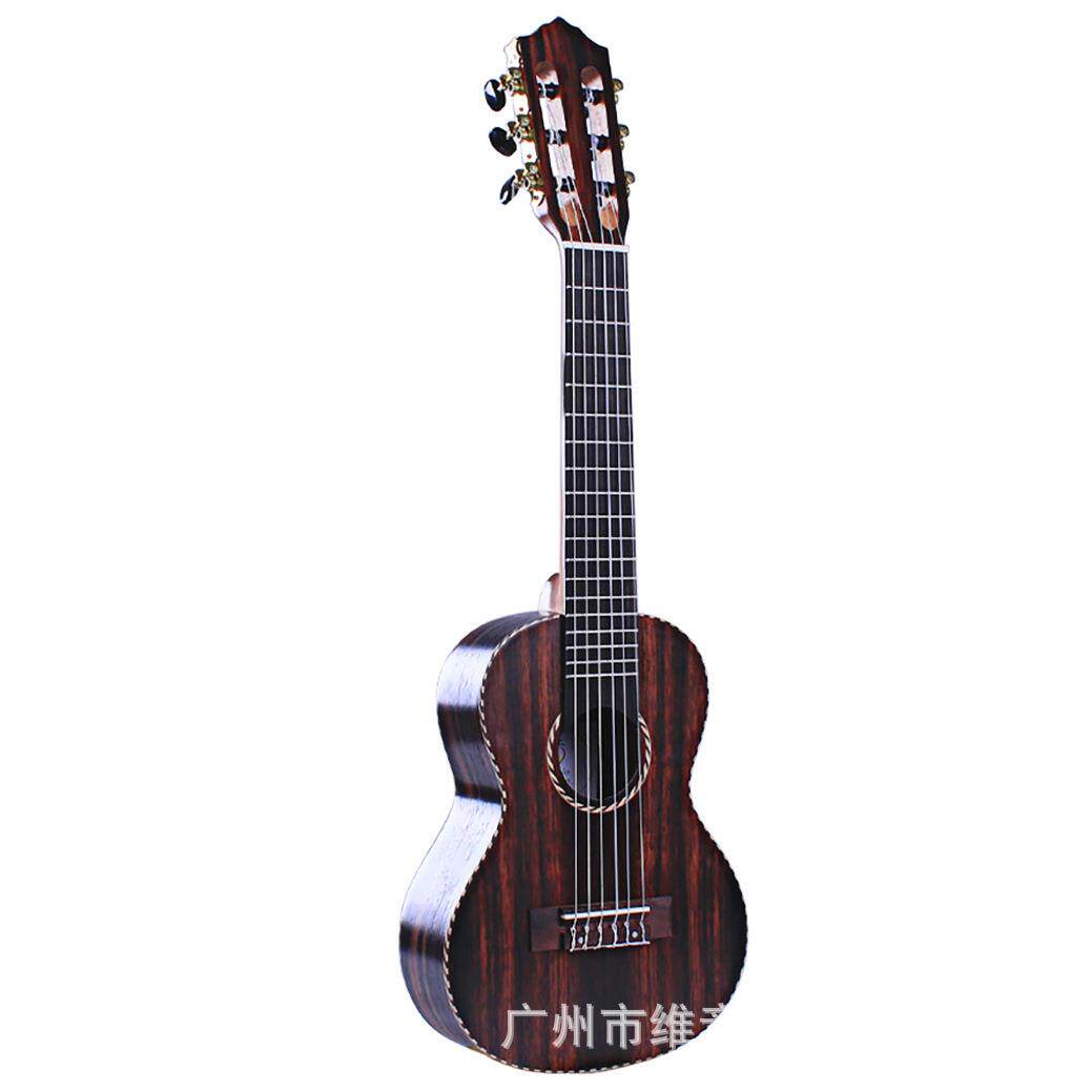 28寸吉他丽丽guitalele全黑檀木吉他尤克里里吉他六弦尼龙