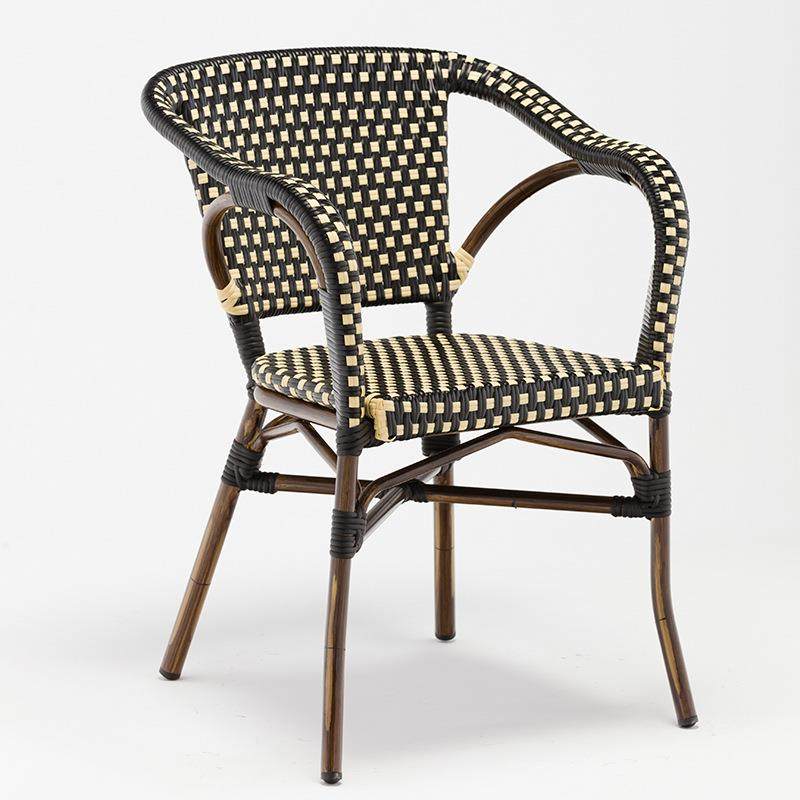 藤椅pe仿藤咖啡厅奶茶店户外桌椅庭院藤编家具酒店铝合金室外椅子