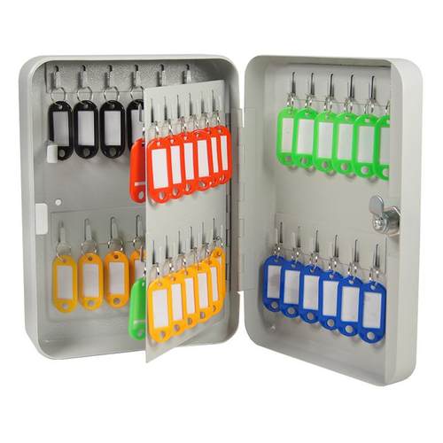 48位钥匙箱中介物业钥匙管理箱壁挂式金属钥匙收纳盒含钥匙牌