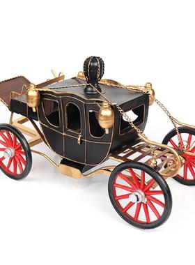 复古宫庭皇家马车模型手工马口铁工艺品客厅收藏装饰摆件礼物