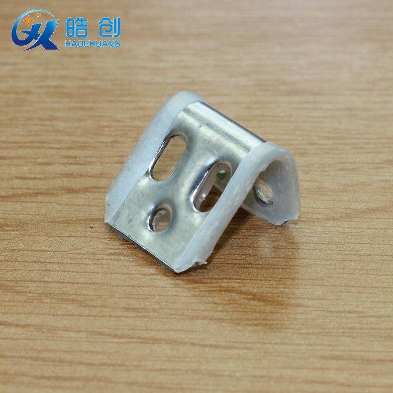 厂家直供0.8mm五孔半套胶弹簧夹卡扣连接家具沙发五金配件