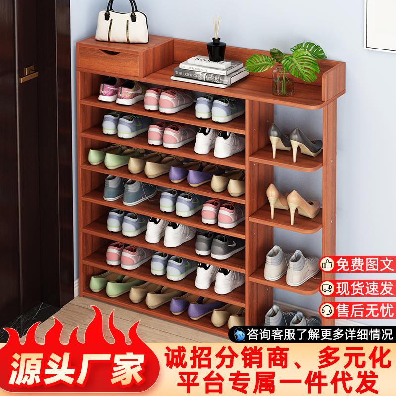 鞋架多层简易收纳宿舍门口实木色经济型鞋店鞋架子大容量组装鞋柜