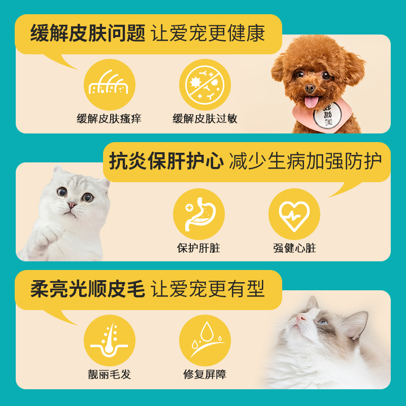新品伴肤康必需脂肪酸软胶囊猫咪狗狗掉毛脱毛美爆毛护肤修复皮肤