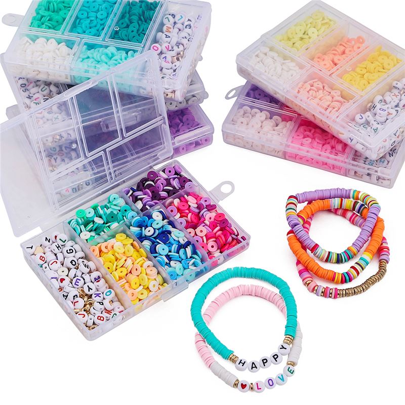 新品1160PcsSet 6mm Acrylic Beads Colorful Clay Craft Beads B