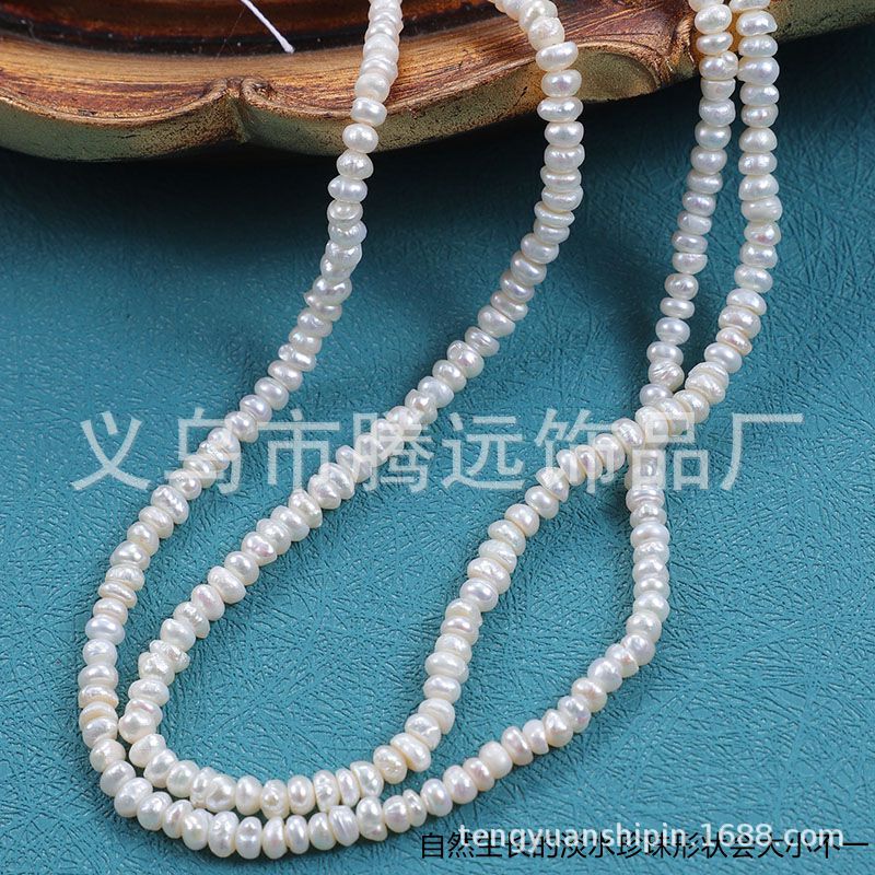 约3-4mm一串珍珠天然淡水不规则碎碎珠小珍珠散珠DIY品配件材料