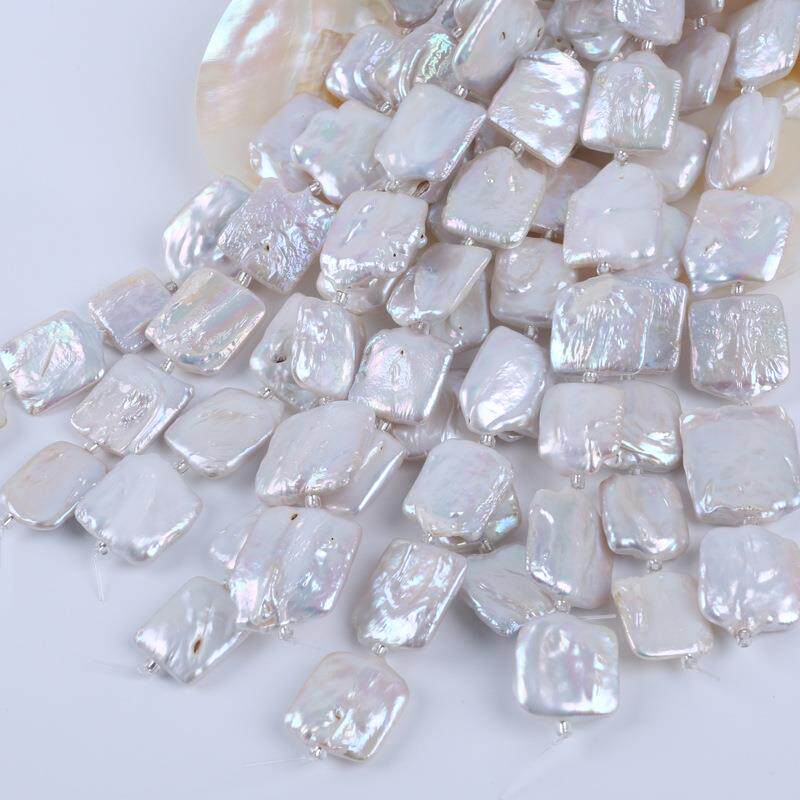 诸暨珍珠18cm18-20mm正方形巴洛克珍珠天然淡水珍珠DIY饰品材料