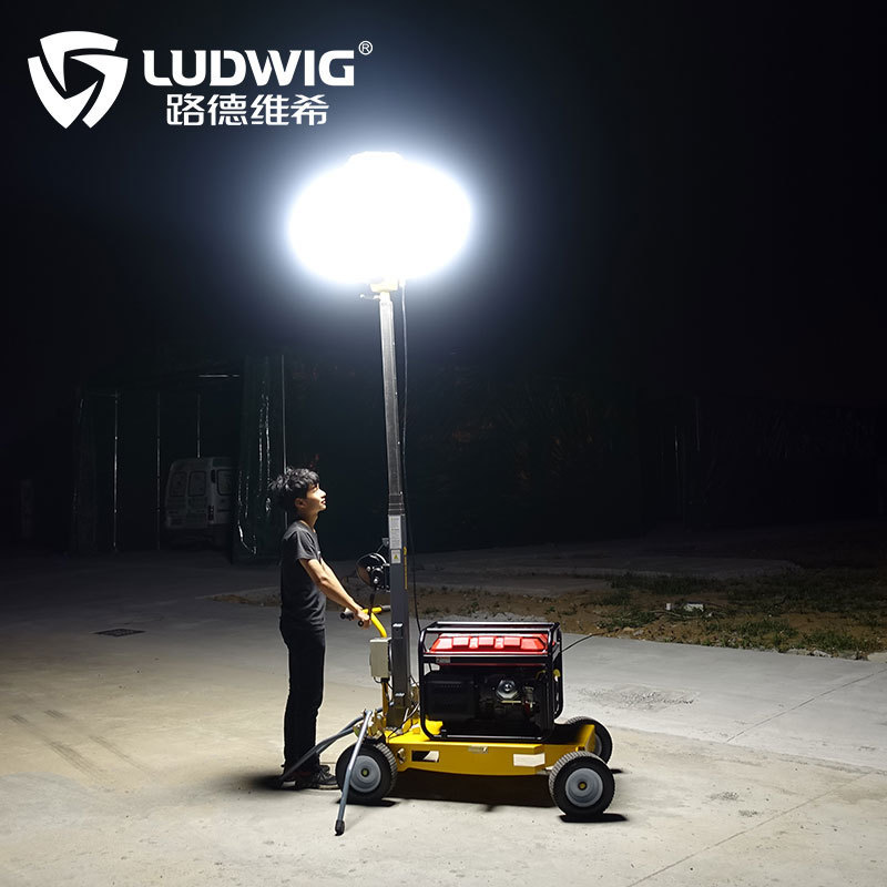 手推便携式600W手摇升降LED球形灯月球灯照明车替代1000瓦金卤灯