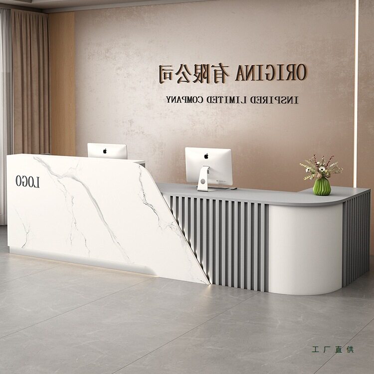现代简约接待台转角美容院便利服装店收银台店铺柜台吧小型前台桌