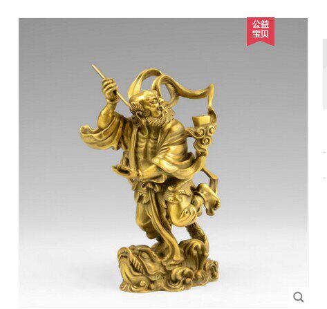 批发魁星点斗摆件独站鳌头家用办公室书房桌面装饰品魁星踢斗铜像