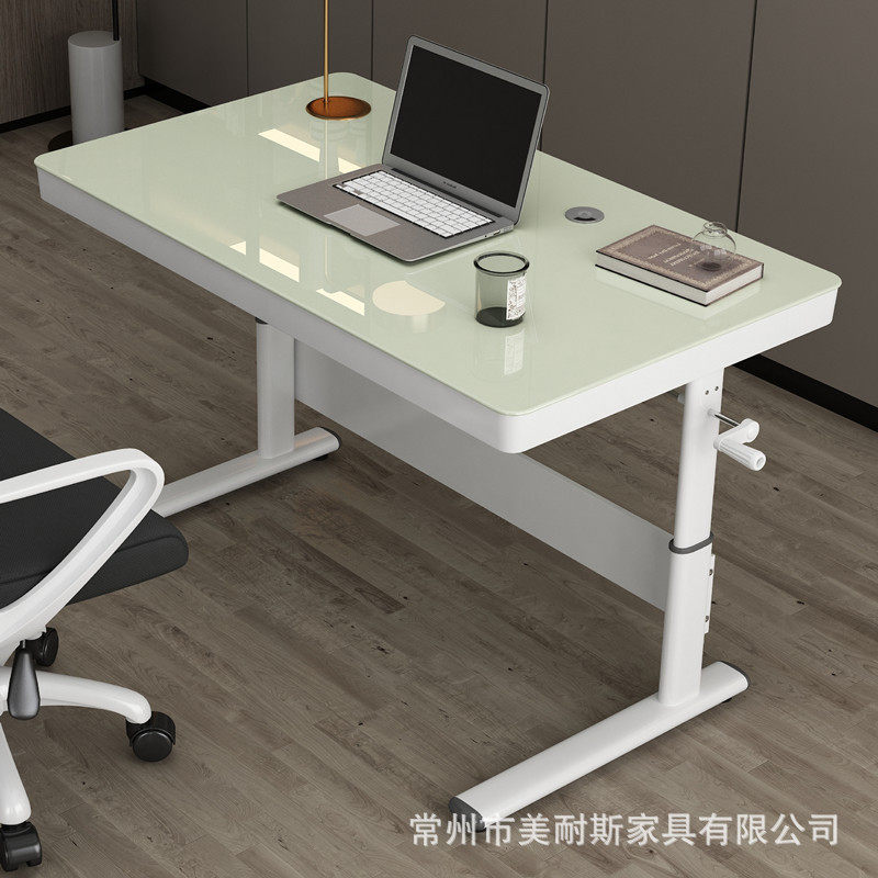 升降电脑桌台式办公桌学习写字书桌课桌家用手动可调节工作台