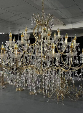 9062-18+12+6暖光水晶吊灯 吊灯 婚礼堂吊灯 crystal light