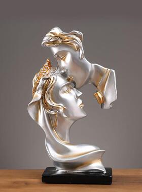 创意家居人物摆件客厅电视