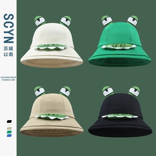 男女搞怪孤寡青蛙渔夫帽