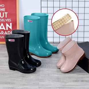 厨房加棉保暖加绒 雨鞋 女款 防水防滑水鞋 中筒高筒女士雨靴成人胶鞋