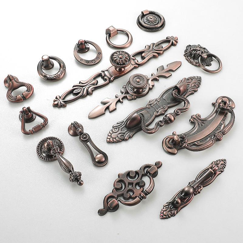 欧式古典柜门拉手老式古铜衣柜子橱柜仿古把手床头柜抽屉茶几手柄